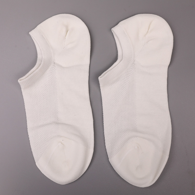 Chaussettes femme ultra fines en coton peigné, nylon et spandex uni demi-maille cousues main WSD1673