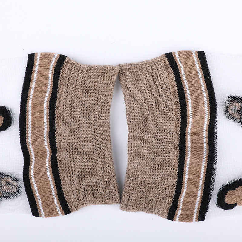 Mode transparent nylon soie coton bas femmes chaussettes motif léopard fleur transparent soie femmes chaussettes cristal soie femmes chaussettes WSD1939