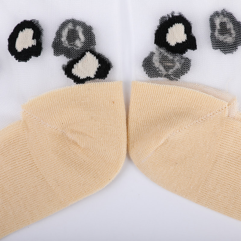 Mode transparent nylon soie coton bas femmes chaussettes motif léopard fleur transparent soie femmes chaussettes cristal soie femmes chaussettes WSD1939