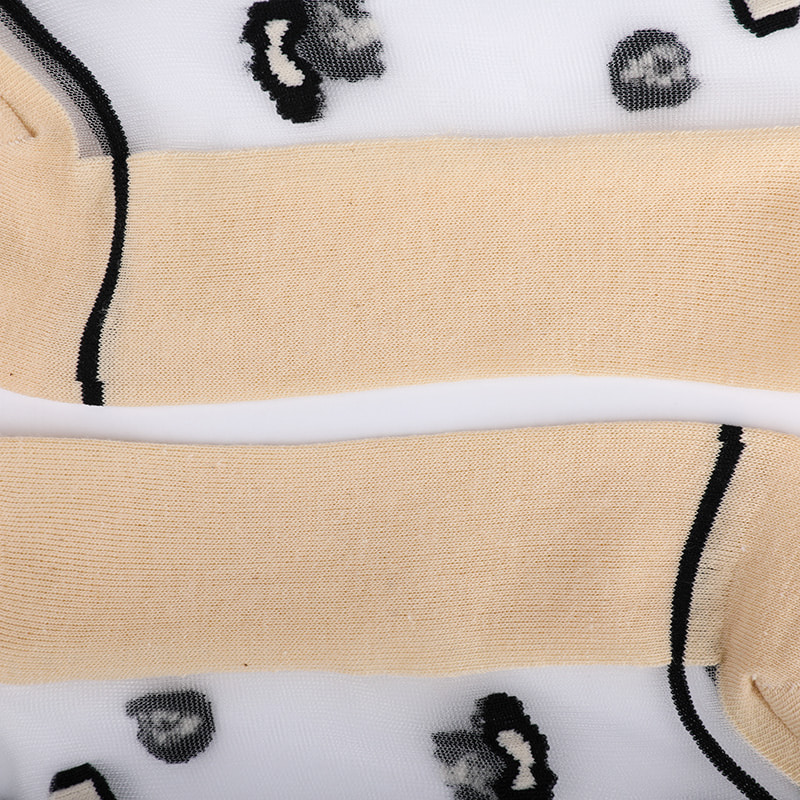 Mode transparent nylon soie coton bas femmes chaussettes motif léopard fleur transparent soie femmes chaussettes cristal soie femmes chaussettes WSD1939