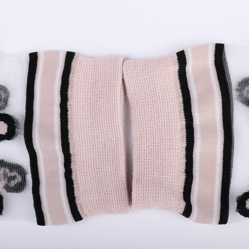 Mode transparent nylon soie coton bas femmes chaussettes motif léopard fleur transparent soie femmes chaussettes cristal soie femmes chaussettes WSD1939