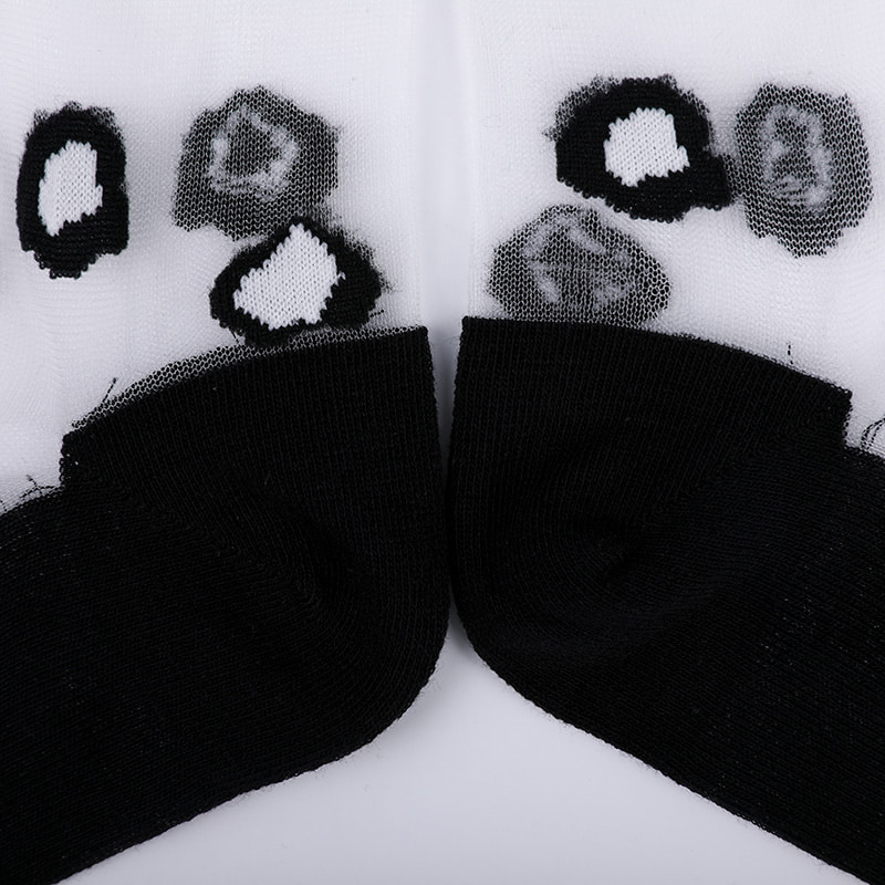 Mode transparent nylon soie coton bas femmes chaussettes motif léopard fleur transparent soie femmes chaussettes cristal soie femmes chaussettes WSD1939