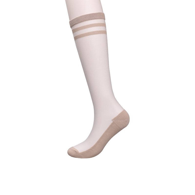 Chaussettes en coton et soie transparentes en Nylon pour femmes, chaussettes en soie à rayures de couleur et cristal