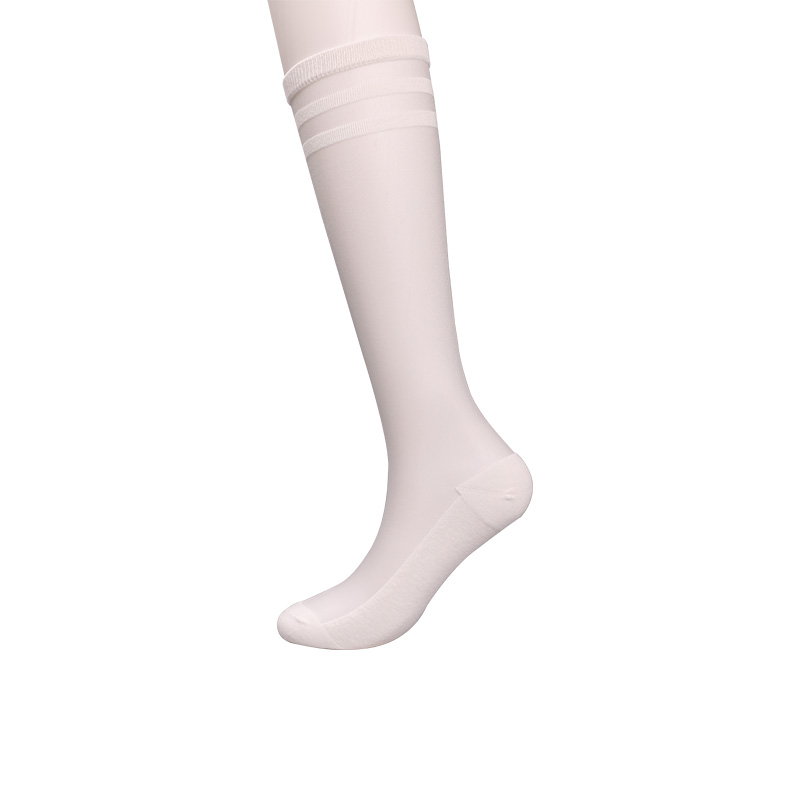 Chaussettes en coton et soie transparentes en Nylon pour femmes, chaussettes en soie à rayures de couleur et cristal