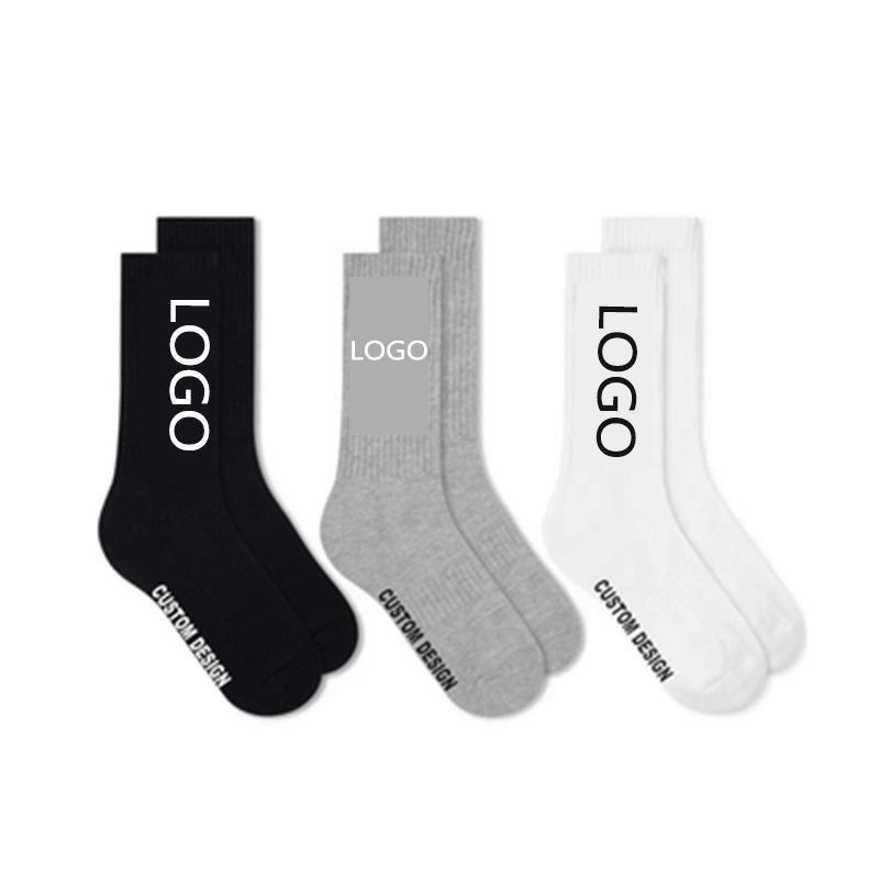 Logo personnalisé chaussettes pour hommes Sport athlétique course Sneaker Hardloopsokken Oem coton hommes équipage chaussettes personnalisées