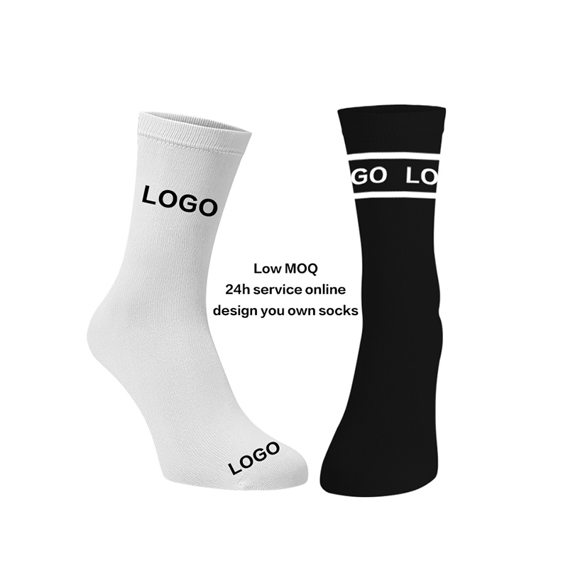 Chaussettes de sport décontractées avec lettres noires pour hommes, chaussettes de course, d'athlétisme, de basket-ball, avec Logo personnalisé, vente en gros