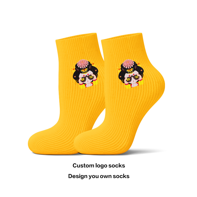 Chaussettes personnalisées avec Logo personnalisé imprimé, en Polyester, Tube blanc vierge, impression 3d par Sublimation, offre spéciale