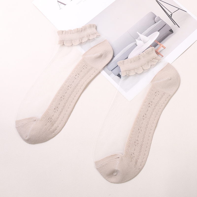 Chaussettes invisibles colorées en soie cristal pour femmes, coupe basse, transparentes, à la mode, offre spéciale d'été