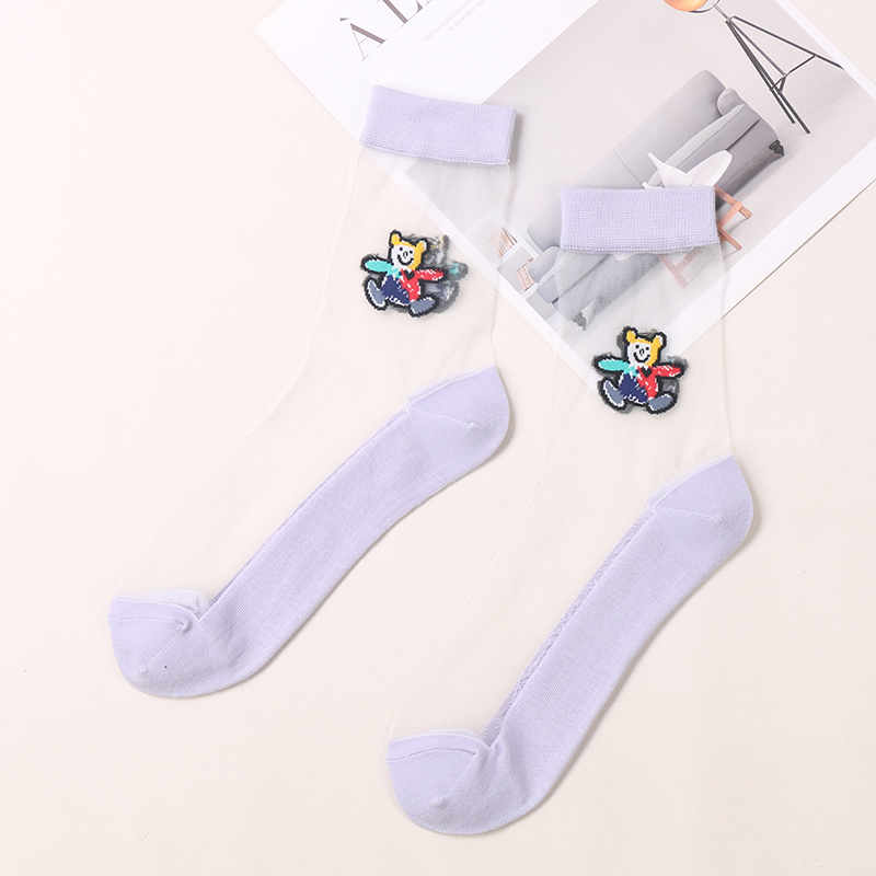 Chaussettes transparentes ultra fines colorées pour femmes, vente en gros d'été