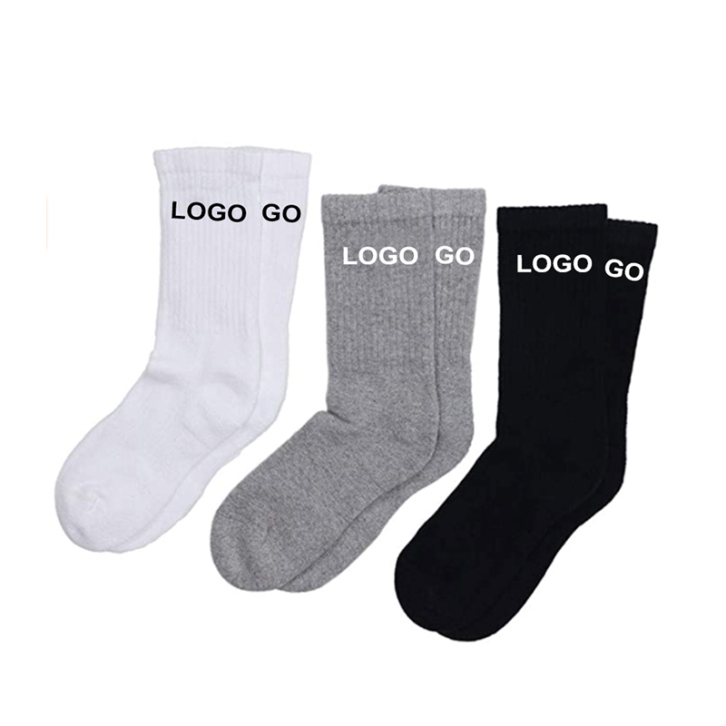 Concevez votre propre logo athlétique uni, personnalisez les chaussettes de basket-ball en coton avec logo personnalisé pour hommes