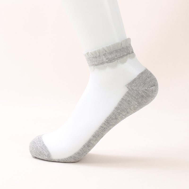 Chaussettes invisibles colorées en soie cristal pour femmes, coupe basse, transparentes, à la mode, offre spéciale d'été