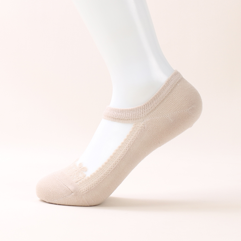 Fabricant de chaussettes d'été en dentelle de cristal pour femmes, chaussettes Sexy en dentelle de soie transparente