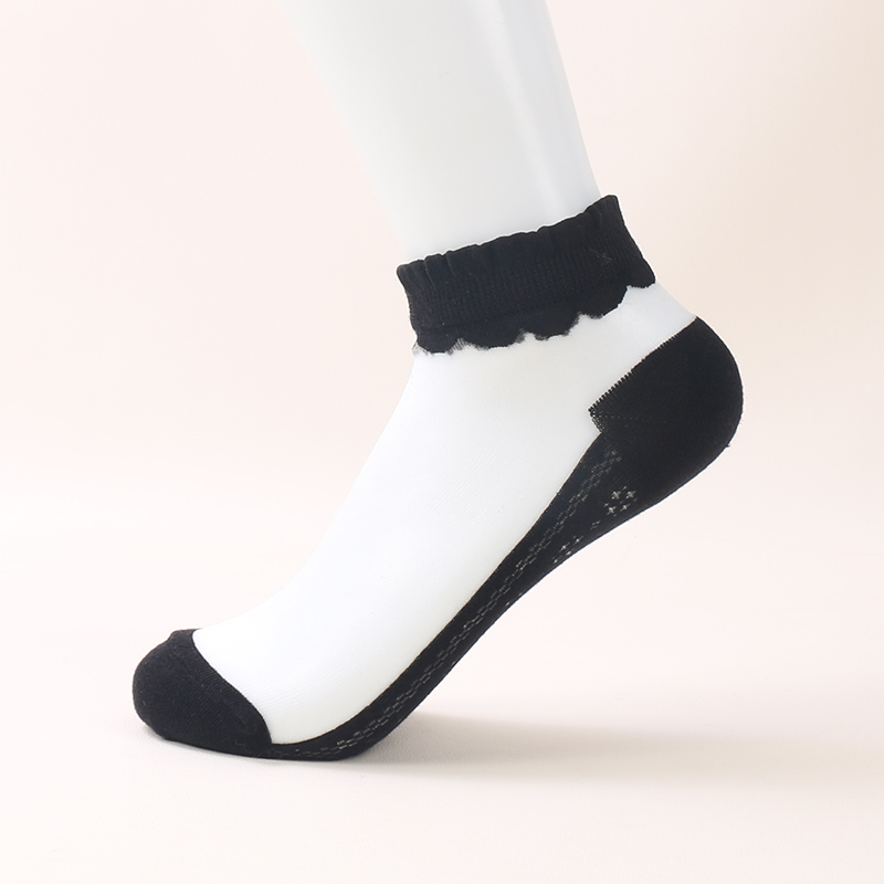 Chaussettes invisibles colorées en soie cristal pour femmes, coupe basse, transparentes, à la mode, offre spéciale d'été