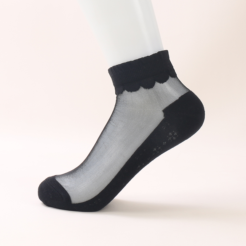 Chaussettes invisibles colorées en soie cristal pour femmes, coupe basse, transparentes, à la mode, offre spéciale d'été