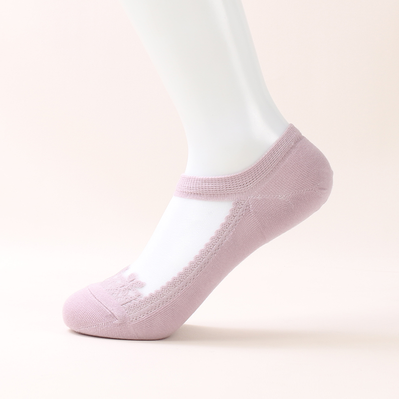 Fabricant de chaussettes d'été en dentelle de cristal pour femmes, chaussettes Sexy en dentelle de soie transparente