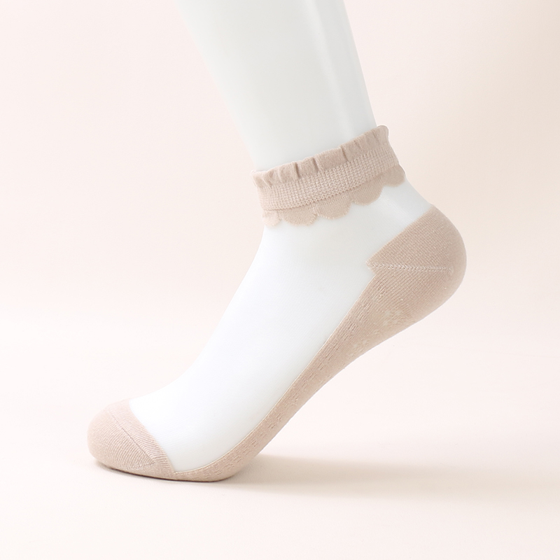 Chaussettes invisibles colorées en soie cristal pour femmes, coupe basse, transparentes, à la mode, offre spéciale d'été