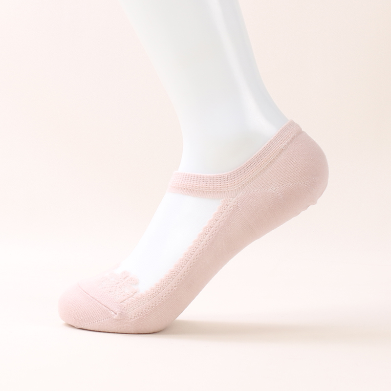 Fabricant de chaussettes d'été en dentelle de cristal pour femmes, chaussettes Sexy en dentelle de soie transparente