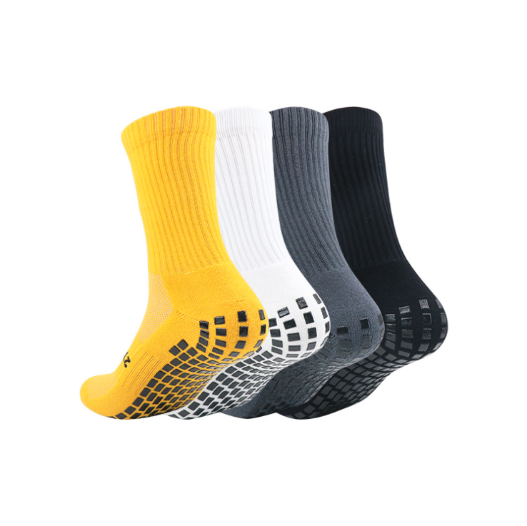 Chaussettes faites sur commande de poignée d'équipage de la meilleure qualité de sports de football de glissement de silicone de logo fait sur commande