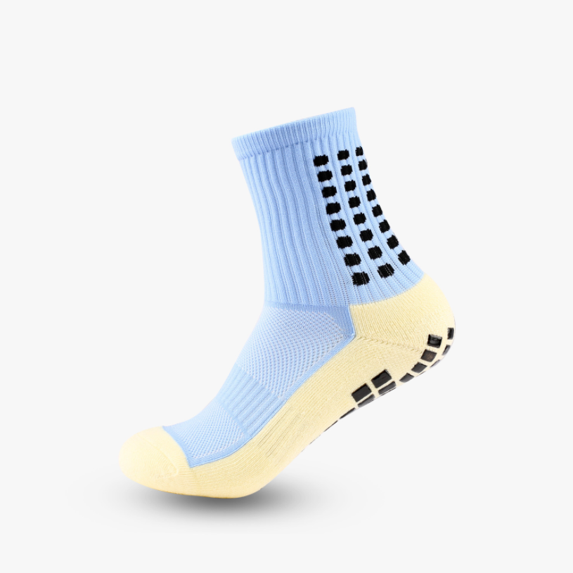 Chaussettes de sport de performance de football en coton antidérapant en silicone pour course en plein air