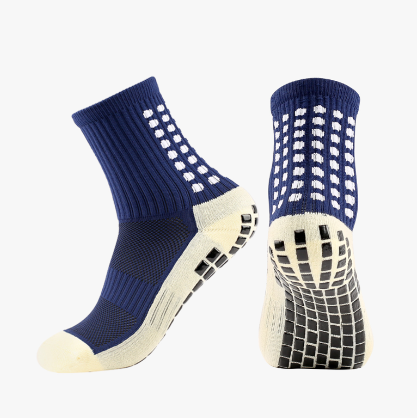 Chaussettes de sport de performance de football en coton antidérapant en silicone pour course en plein air