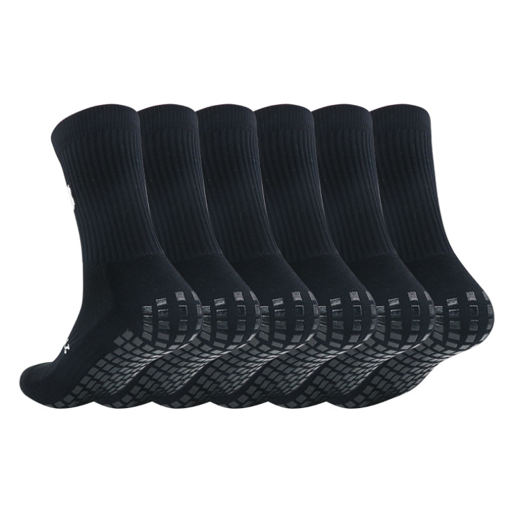 Chaussettes faites sur commande de poignée d'équipage de la meilleure qualité de sports de football de glissement de silicone de logo fait sur commande