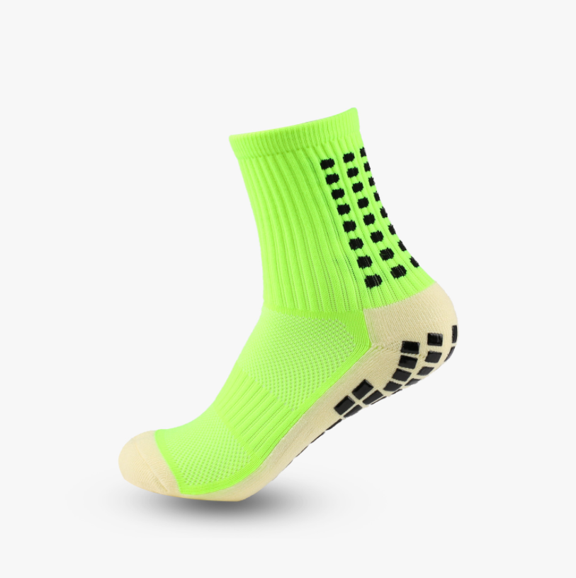 Chaussettes de sport de performance de football en coton antidérapant en silicone pour course en plein air