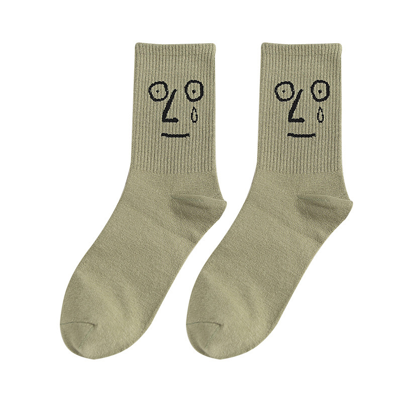 Tube personnalisé mignon automne heureux nouveauté drôle coton Unique sourire équipage chaussettes unisexe