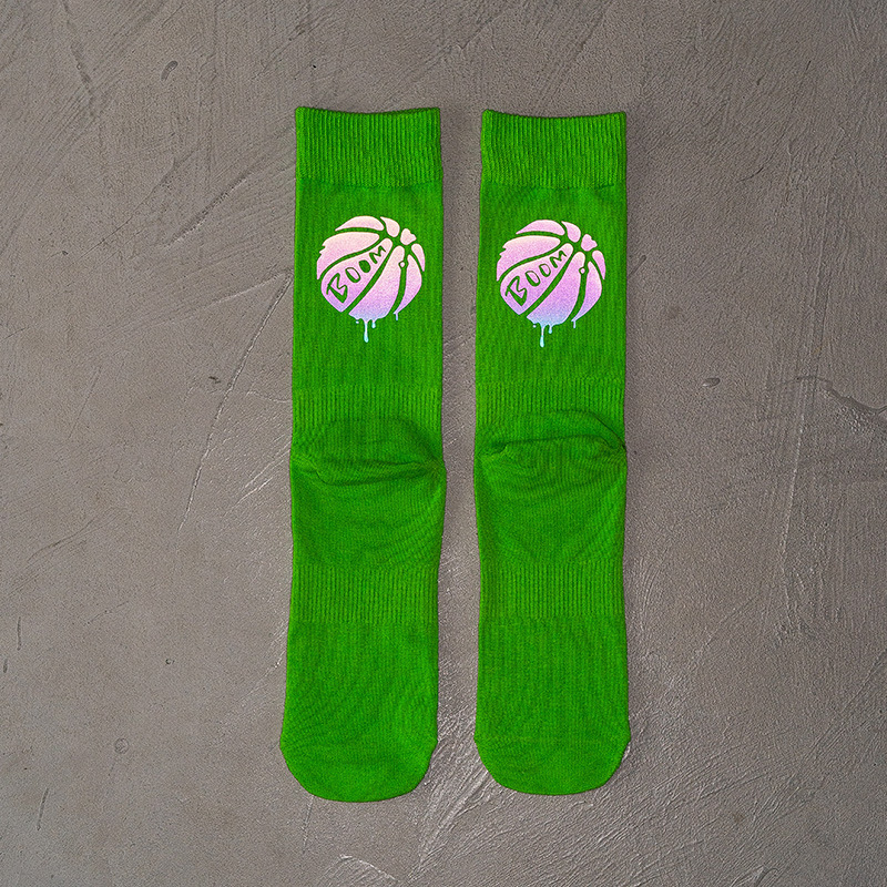 Ins – chaussettes réfléchissantes en coton peigné, absorbant la sueur, équipe de Sport, Cool, basket-ball