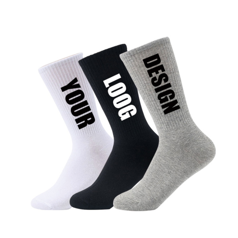 Unisexe Crew Fashion Grip Broderie Femmes Compression Logo Imprimer Designer Sport Chaussettes personnalisées