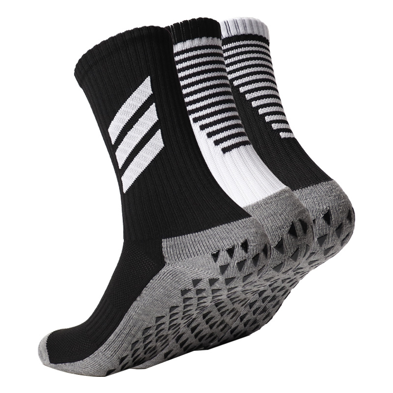 Logo personnalisé de chaussettes faites sur commande de poignée faite sur commande de football de glissement de course de sport de compression