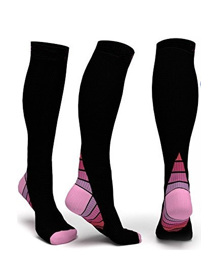 Prix ​​d'usine respirant qualité longue genou haute chaussette de sport chaussettes de Compression