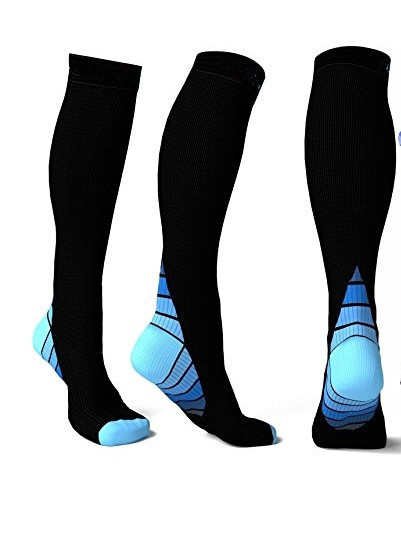 Prix ​​d'usine respirant qualité longue genou haute chaussette de sport chaussettes de Compression