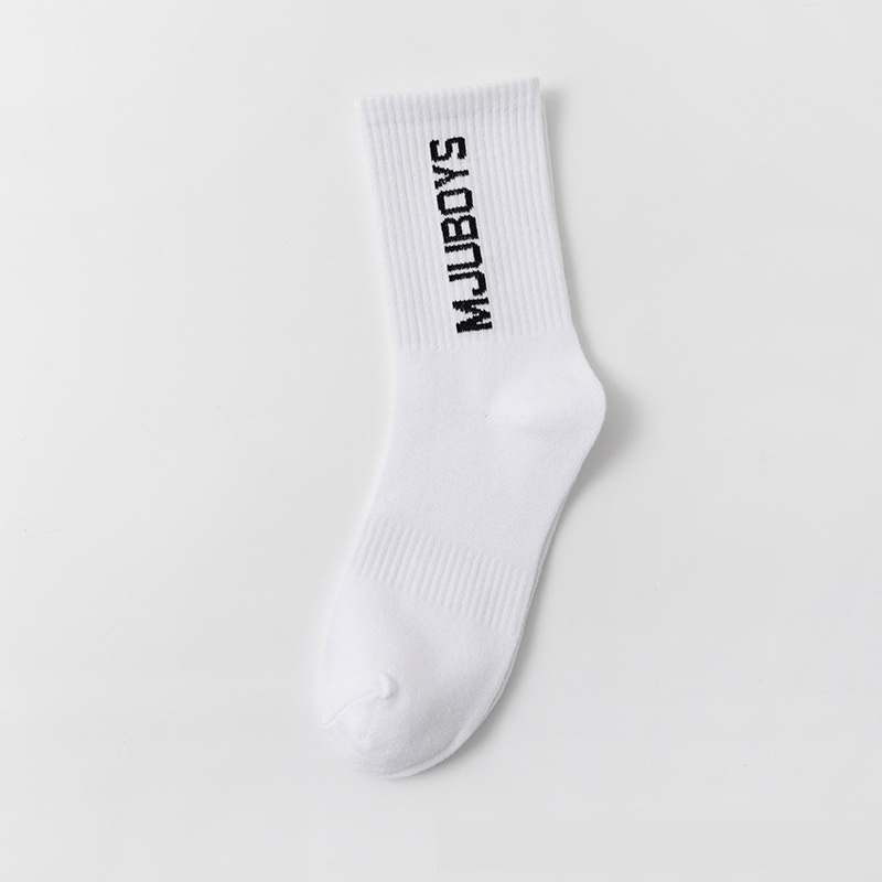 Chaussettes de sport en coton côtelé pour femmes, vente en gros, skateboard de rue, coton côtelé