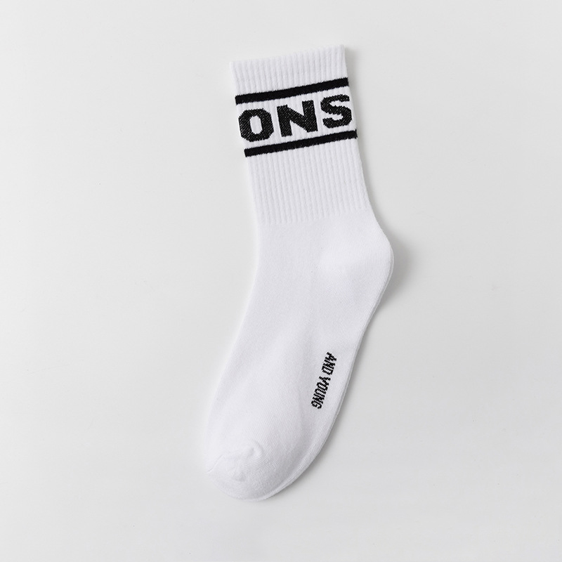 Chaussettes de sport en coton côtelé pour femmes, vente en gros, skateboard de rue, coton côtelé