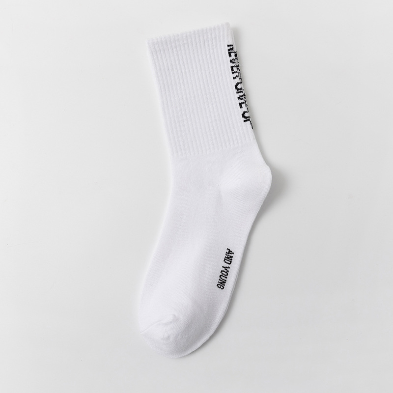 Chaussettes de sport en coton côtelé pour femmes, vente en gros, skateboard de rue, coton côtelé