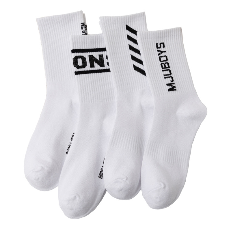 Chaussettes de sport en coton côtelé pour femmes, vente en gros, skateboard de rue, coton côtelé