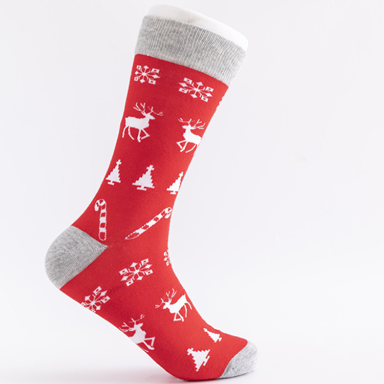 Haute qualité nouveauté confort drôle coton hiver nouvel an noël hommes chaussettes