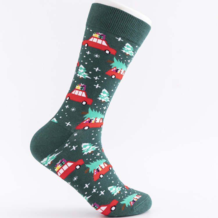 Haute qualité nouveauté confort drôle coton hiver nouvel an noël hommes chaussettes