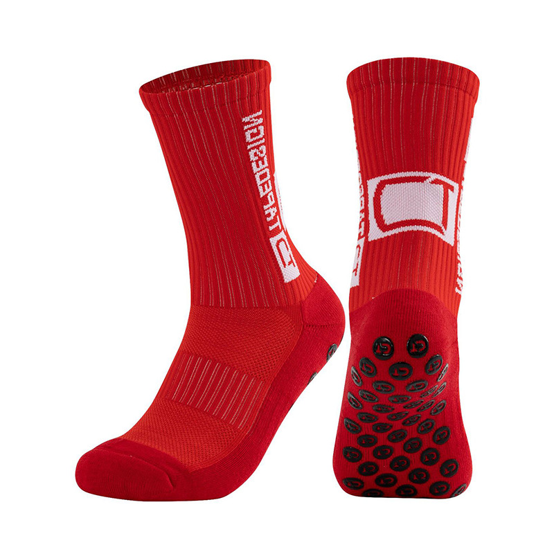 Chaussettes antidérapantes en nylon athlétique avec logo personnalisé, football de sport