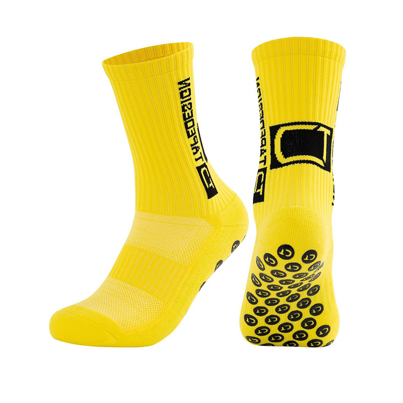 Chaussettes antidérapantes en nylon athlétique avec logo personnalisé, football de sport