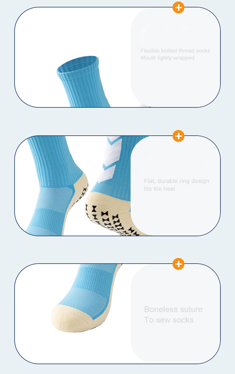 Chaussettes antidérapantes antidérapantes pour entraînement, course à pied, sport, football, athlétique, personnalisé