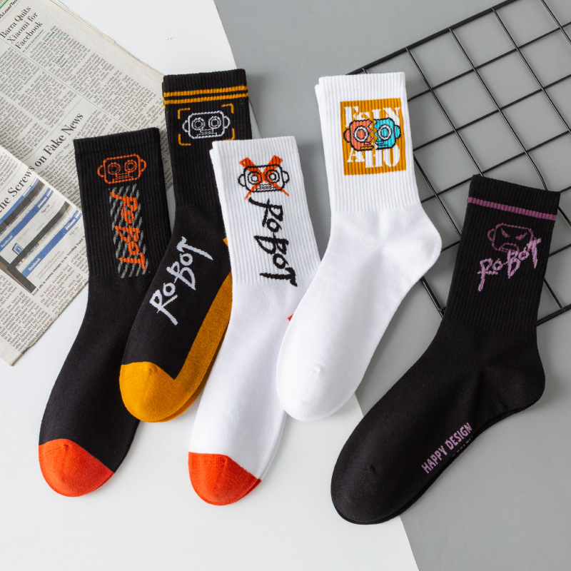 Chaussettes de course de sport avec logo personnalisé pour hommes, vêtements de rue en coton athlétique OEM