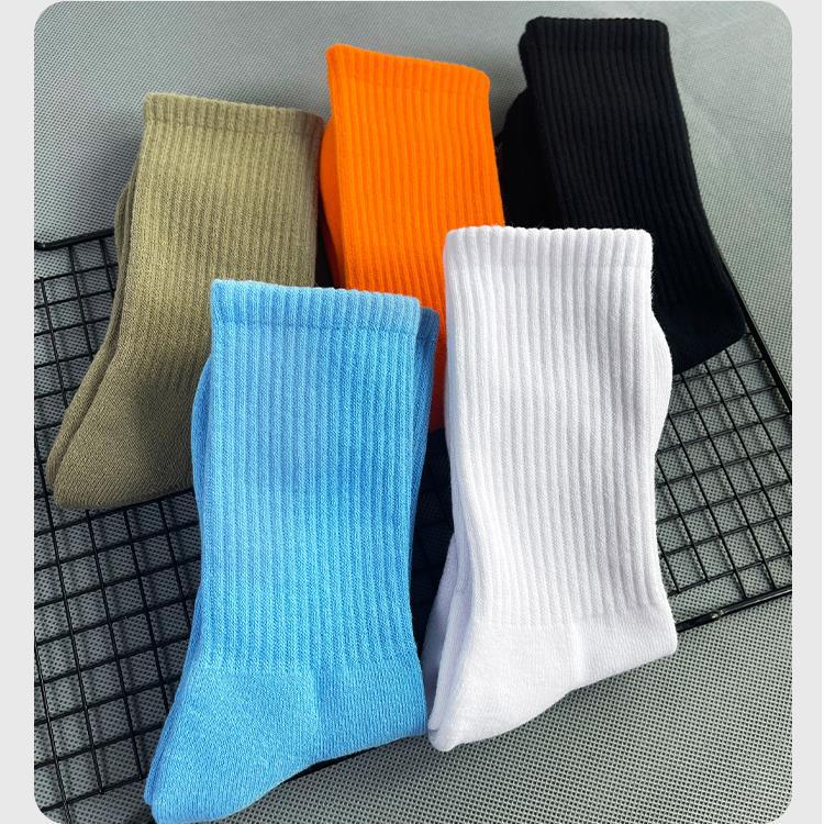 Chaussettes en coton blanc uni pour hommes, design solide, équipe de compression à la mode, logo personnalisé