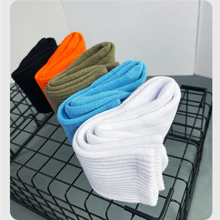 Chaussettes en coton blanc uni pour hommes, design solide, équipe de compression à la mode, logo personnalisé