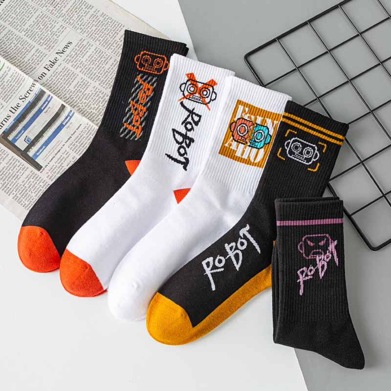 Chaussettes de course de sport avec logo personnalisé pour hommes, vêtements de rue en coton athlétique OEM