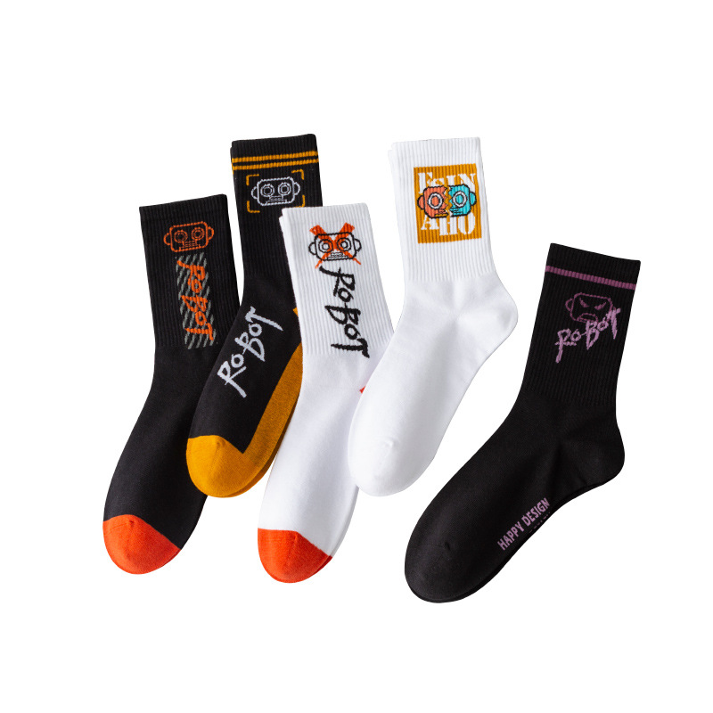 Chaussettes de course de sport avec logo personnalisé pour hommes, vêtements de rue en coton athlétique OEM