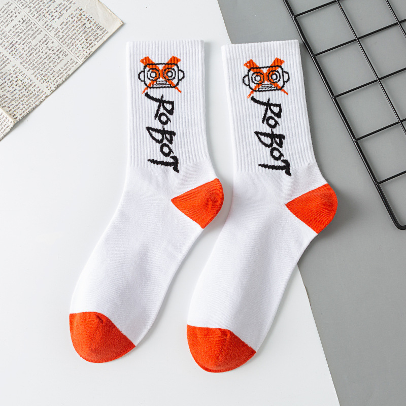 Chaussettes de course de sport avec logo personnalisé pour hommes, vêtements de rue en coton athlétique OEM