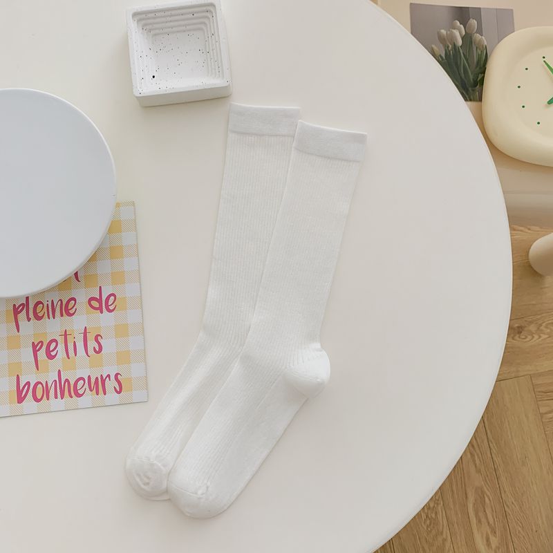 Chaussettes souples en coton pour femmes, design à la mode, longues aux genoux, logo personnalisé