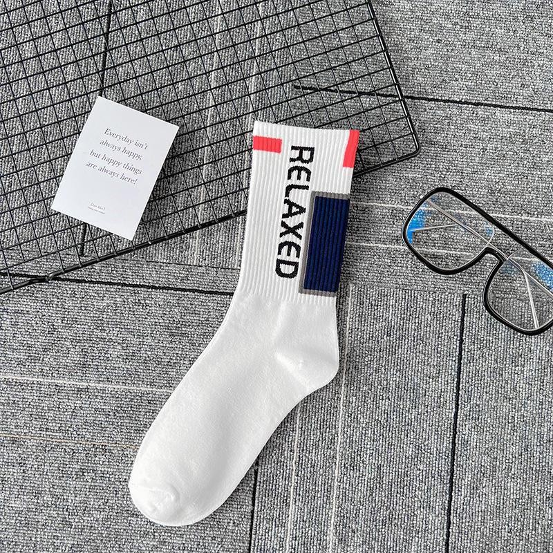 Chaussettes harajuku de sport personnalisées, streetwear en coton avec logo de conception OEM