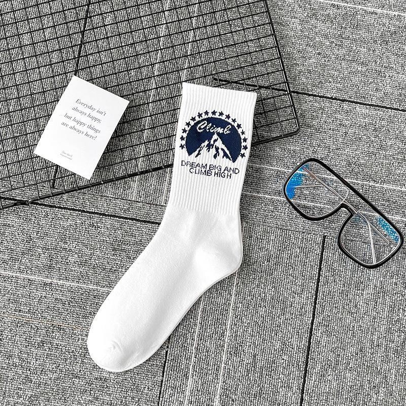 Chaussettes harajuku de sport personnalisées, streetwear en coton avec logo de conception OEM